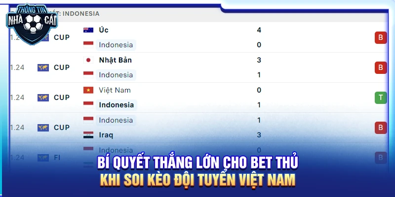 Bí quyết thắng lớn cho bet thủ khi soi kèo đội tuyển Việt Nam